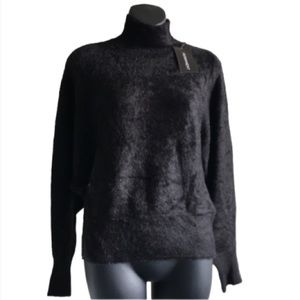 NWT Permanent Turtle Neck Faux Fur Sweater. Size L.